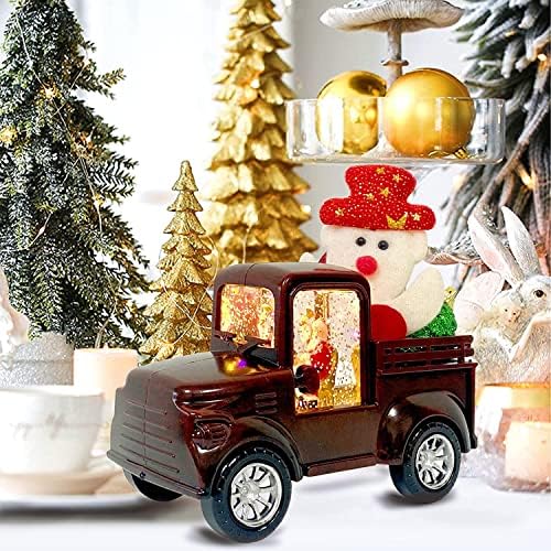 Коледна Украса За камион Снежна Топка, Украса За Камиона на Дядо Коледа, Пенливи Коледна Украса Led задно Осветен Декор