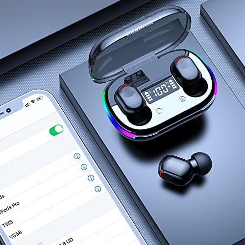 Безжични слушалки в ушите Kuaizfan, Bluetooth 5.3 Ipx5, Водоустойчив, Вълнуващ Звук, Ослепителен RGB-ефект на Активното