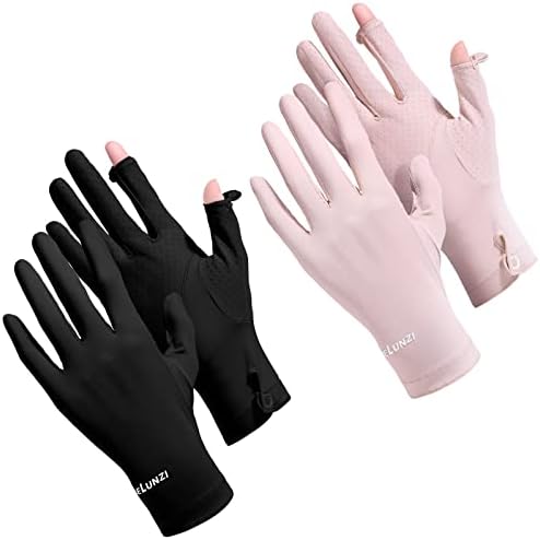 Loopeer 2 Опаковки Женски UV Слънчеви Ръкавици със Сензорен Екран за Пълно Пръст Нескользящие Дишащи Ръкавици Летни Улични Ръкавици за Жени