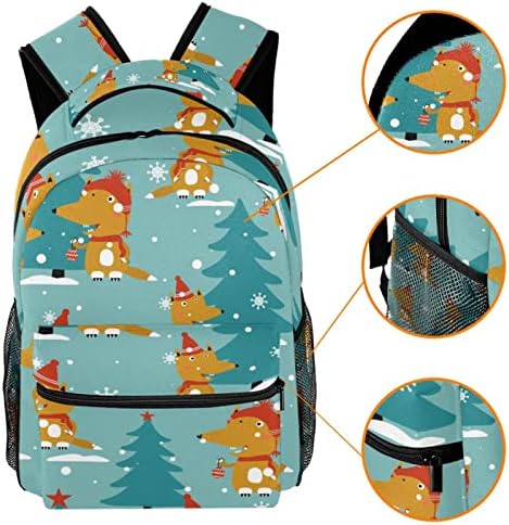 Лисиците Ядат Сняг Зимата Модел Раници Момчета Момичета Училищна Чанта За Книги Пътуване, Туризъм И Къмпинг Раница Раница
