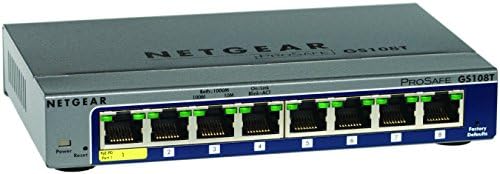 NETGEAR GS108T100NAS Тенис на ProSafe switch GS108 с 8 порта Gigabit Ethernet 8 x 10/100/1000Base-T