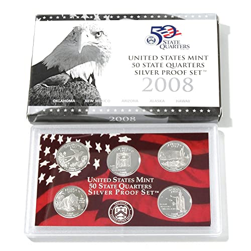 2008 S State Park Quarters Сребро 5 Дълбока Камея Quarters Четвертак Доказателство Монетния двор на САЩ