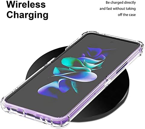 Калъф-за награда, съвместим с Samsung Galaxy Z Flip 4 5G, прозрачен, с приятен розов цветен модел, с цветен модел, жестока