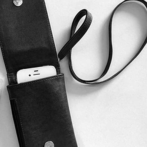 Кафява Цвете Боя Телефон В Чантата Си Портфейл Окачен Мобилен Калъф Черен Джоба