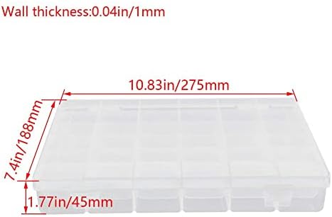 Jutagoss Пластмасова кутия-органайзер за струните С разделители, 10,83x7,4x1,77 см, 36 контейнери за съхранение на diy,