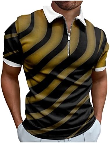 Ризи с къси ръкави за мъже, Работно Облекло С Творческата Шарени 3D-Печат, Мъжка Риза с Цип, С Къси Ръкави