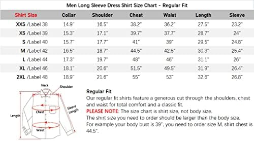 Мъжки ризи с дълъг ръкав - Ежедневни риза с копчета Обичайните размери с джобове