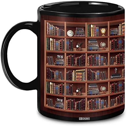 Чаша за една етажерка BECHUSKY Library - Кафеена Чаша за книгата любители - Чаша Библиотекар, Кафеена Чаша за книги,