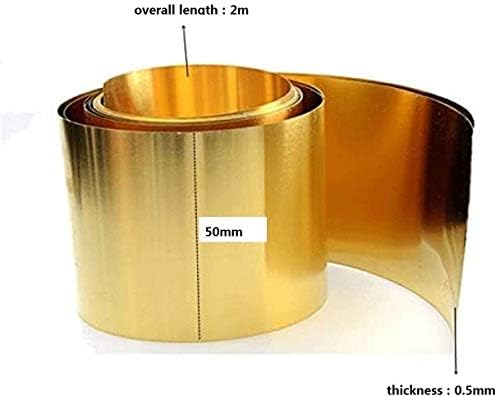Метална Медни фолио QQI H62 Тонколистовая Метална плоча от месинг Меден лист за обработка на метали, Дебелина: 0,5 мм,