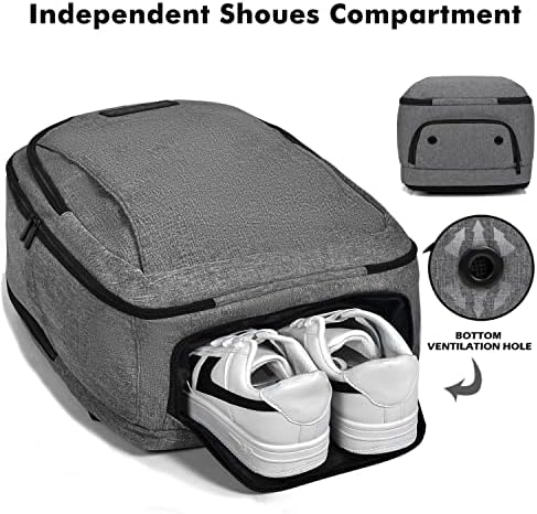 Голям Пътен раница Lekakii с чанта за обувки, Водоустойчива Раница за пътуване В самолет, Пътна Чанта за лични неща с