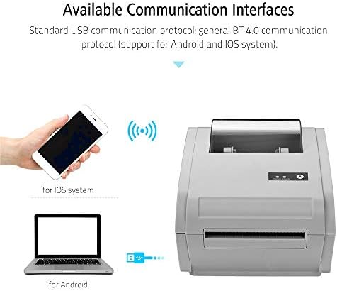 N/A Многофункционален Настолен 110 мм Термобумажный Принтер Принтер за етикети с баркод, BT USB Комуникационен Интерфейс