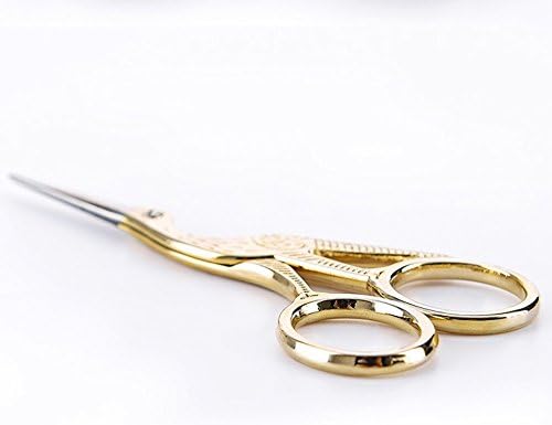 Ножици BIHRTC Gold Vintage Plum Blossom и Класически Шевни Ножици с Шарени Журавлика за Бродиране, Шиене, Бродерия, художествена