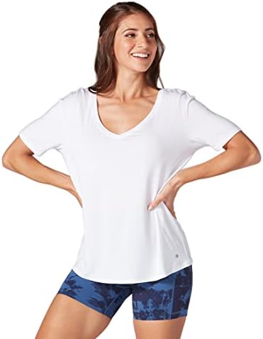Женска тениска Tavi с V-образно деколте – Дамска риза с къс ръкав, Всекидневни Основен Топ, Класическа тениска за жени,