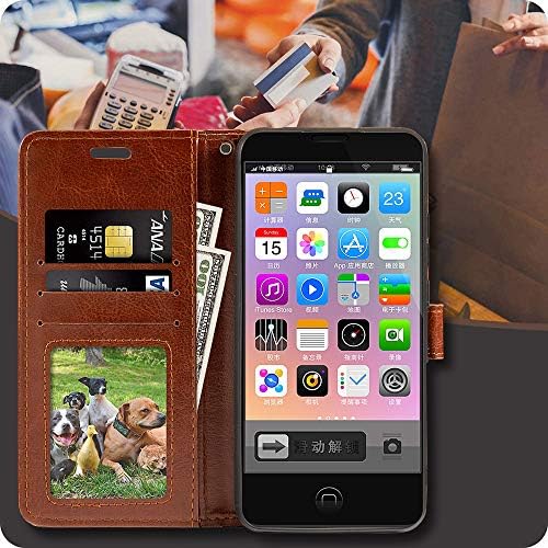 Чанта-портфейл Shantime iPhone 13 Pro Max 6,7, Магнитен Флип калъф Премиум-клас Изкуствена кожа с държач за карти и стойка