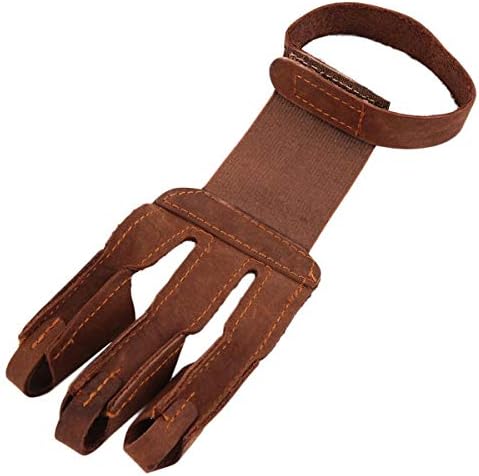 Yuehuam Arm Guard Ръкавици за защита на пръстите с 3 пръста, Дизайн, Защита за Стрелба с Лък, Ръкавица За Стрелба с Лък, Кожена Единично Ръкавица