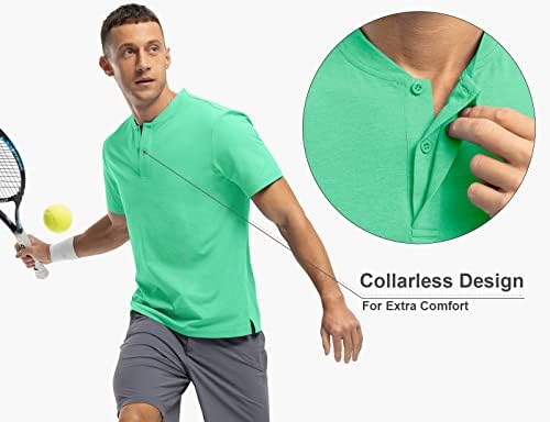 Мъжки ризи с къси ръкави за голф Rdruko С Къс ръкав, бързо съхнещи Леки Ризи Хенли Без яка