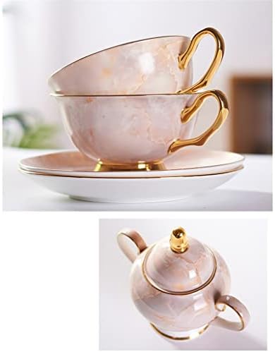 ZLXDP на Мрамор, порцелан кафе услуга Чай комплект Керамични Чай Саксия Чаша Керамична чаша Чайник Чай комплект за парти
