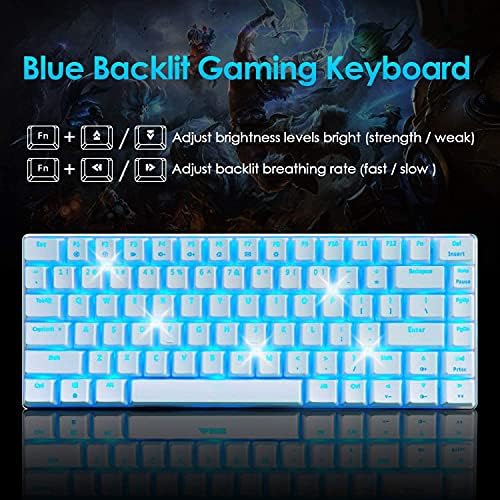 Комбинирана Механична клавиатура и мишка, Жичен, 82 клавишите, Детска клавиатурата със синя подсветка, Синия ключ, 12000