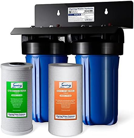 iSpring WGB21B 2-Степенна Система за филтриране на вода за цялата къща и WSP-100 Повторно Филтър за вода с отжимом утайки