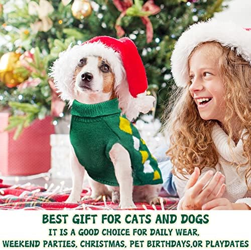 Пуловер за кучета, трикотажни изделия, Топли Зимни Дрехи за кучета със средни размери, Котки, Кученца, Класическа Зелена