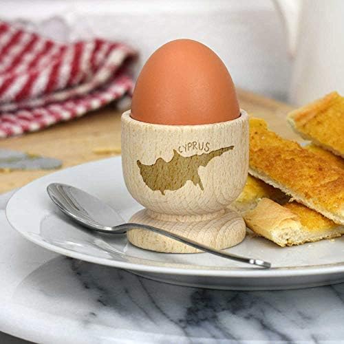 Дървена чаша за яйца Azeeda Кипър държава (EC00008070)