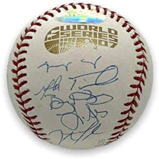 Екипът на Световните серии на Бостън ред Сокс, 2007, С Автограф от Бейсболистов LE 175/275 MLB - Бейзболни топки с автографи