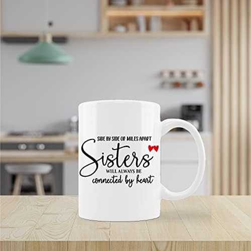 Забавна Чаша-Чаша за сестри, Вдъхновяваща Цитат рамо до Рамо Или в разстояние На Километри Един От друг, Сестри Винаги