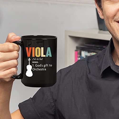 Виола God ' s Gift To Orchestra Черна Керамична Чаша за подарък За рожден Ден/Коледа, Кафеена Чаша Виола Definition 11