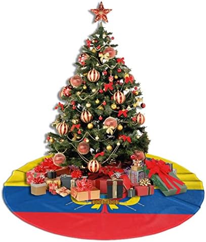 Пола за Коледната елха, 30-48-Инчов Знаме на Еквадор, Коледа Подложка за Коледна украса, Декорация за Празничната партита