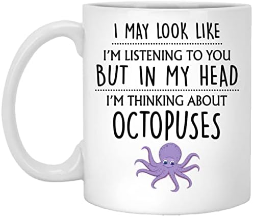 Q. Подарък от октопод PaddyShops, Чаша с осьминогом, Подарък за любителите на Октопода, Забавни подаръци от октопода,