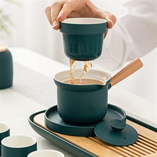 RBHGG Чай Кунг-фу За Всекидневната, Керамични Чай Тава за варене на сухо, Малък Набор от чаша за приготвяне на чай (Цвят: