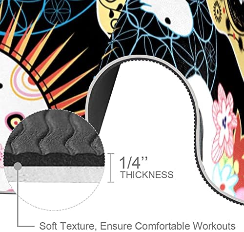 Килимче за йога с изображение на череп Siebzeh Премиум-клас, в екологично Чист Гумена подложка за здраве и фитнес, нескользящий