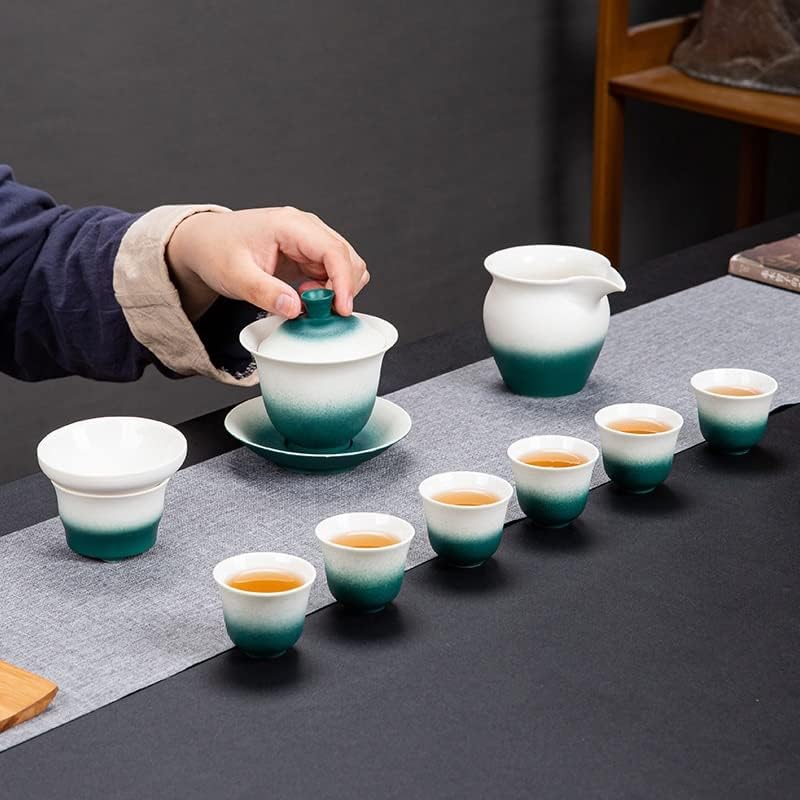 ZLXDP Керамичен Комплект Чаени Чаши Преносим Гайвань Чаена Чаша Китайски Градиентный Цветен Чай Набор от Традицията на
