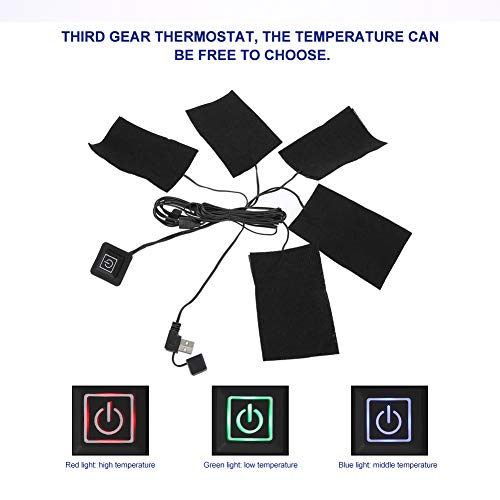 USB-Топло за жилетка, Нагревателен елемент за защита на талията, интелигентен контрол на температурата, електрически