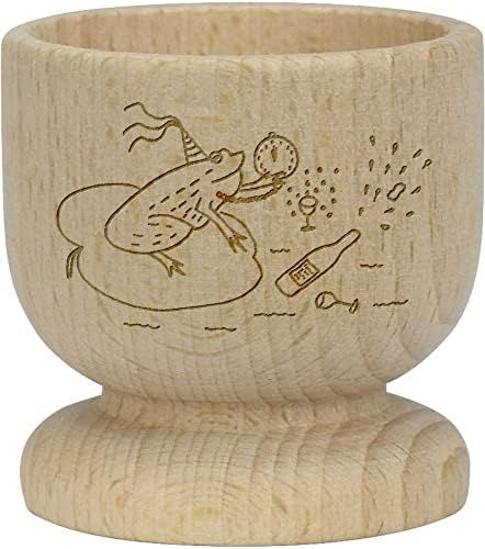 Дървена чаша за яйца Azeeda 'Party Frog' (EC00022415)
