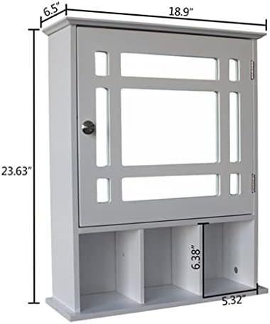 Шкаф за баня ZSEDP с Една Като Три Отделения за съхранение и Никелирани дръжки в Бял цвят Лесен за инсталиране