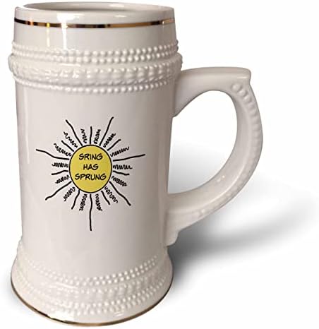 3 Начертайте Слънцето с пролетни лъчи и текст в средата на Пролет взошла - чаша за стейна на 22 унция (stn-363568-1)