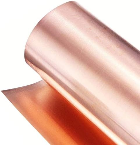 XUNKUAENXUAN Метална медни фолио Дебелина на меден лист Метална плоча Суровини (0,2 mm),-Ширина: 50 мм Дължина: 5000