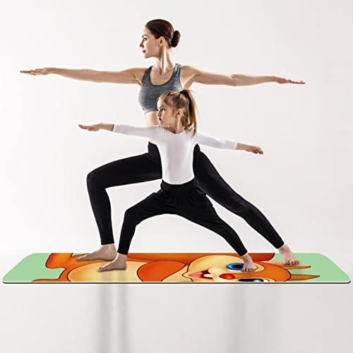 Универсална Подложка за Йога, Подложка за раздвижване и загрявка за йога, човечето Човече оранжево-зелен