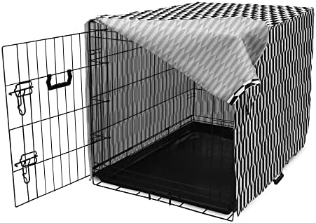 Foldout Черно-бял Калъф за клетка за кучета, Абстрактен, и е с Минималистичен Дизайн, Геометрична Шестоъгълен Илюстрация