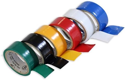 6 Ролки 18-милиметрова електрически лента в различни цветове