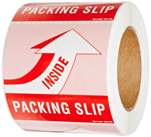 Aviditi Tape Logic 4 х 4, червено-бял стикер Опаковъчен лист вътре, за транспортиране, преработка, опаковане и преместване