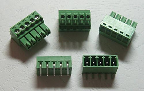 15 бр Ъгъл 90 ° и 5-пинов/позиционен Стъпка 3,5 мм Конектор Винтова Клеммной Подложки Зелен Цвят Взаимозаменяеми Тип