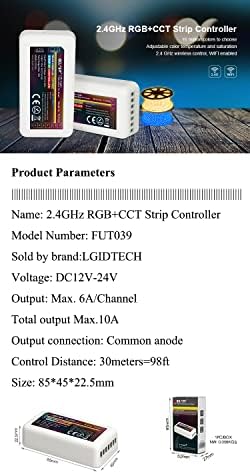 LGIDTECH FUT039 Miboxer RGB + CCT Led лента, съвместима с DMX512 чрез FUTD01