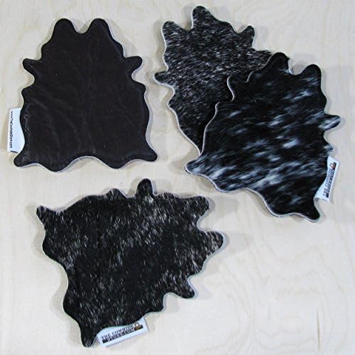 Подложки от тигрова телешка кожа със Защитно подплата - Комплект от 4 (черен)