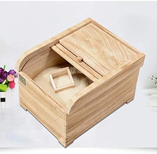 Контейнер за съхранение на ориз ACCDUER Grain bin 5 кг, Дърво, За да зърна/ориз /, Брашно, Запечатани Кутия, Прахоустойчив