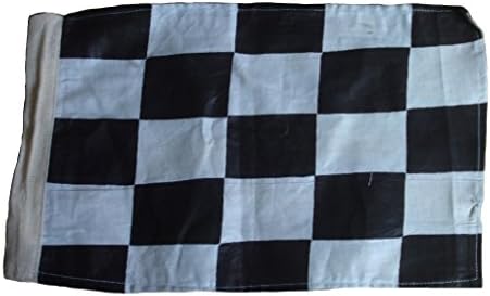 Месинг, Благословляющая Кариран флаг - Флаг спортни състезания - Черно-бял - КОЛА / Състезание (Памук, 14 X 18)