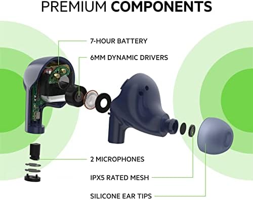 Belkin SoundForm Rise - Истински безжични слушалки с калъф за безжично зарядно - Двоен микрофон - Водоустойчиви слушалки