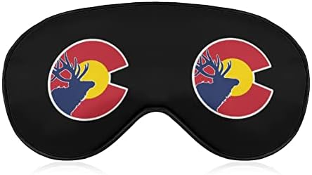 Мека Маска за очи с участието на Лосове под Флага на щата Колорадо, Ефективна Затеняющая Маска За Сън, Удобна Превръзка