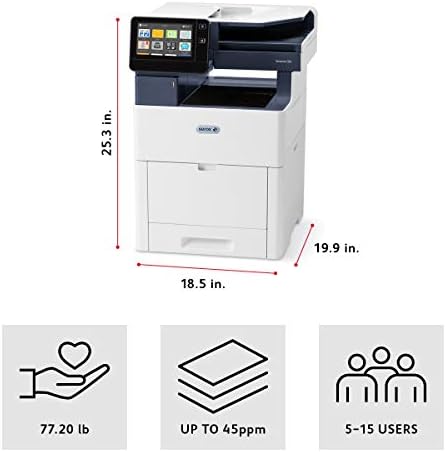 Цветен многофункционален принтер Xerox VersaLink C505/X, готов за попълване на Dash, Бял